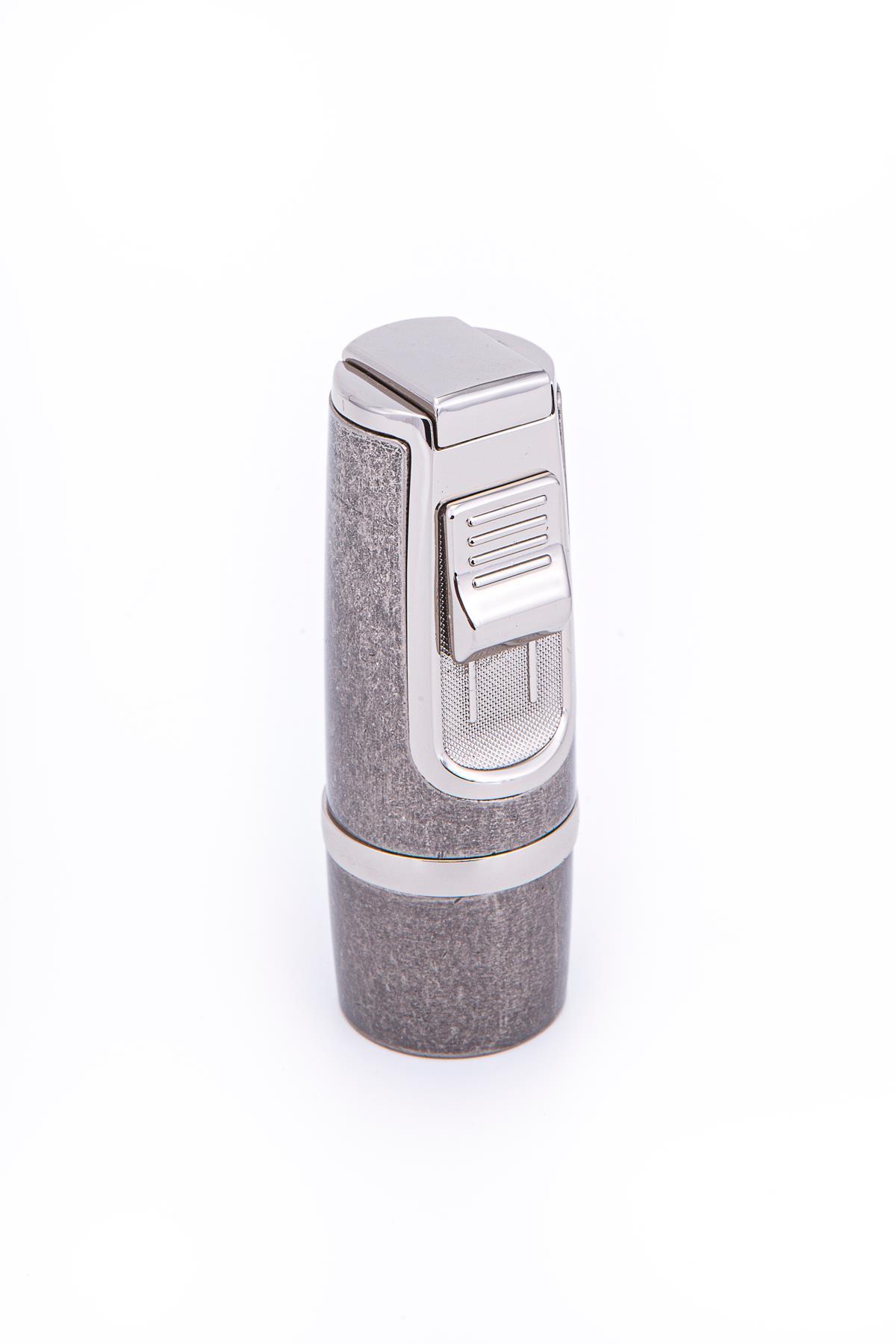 TR7213,Parmida 3 Torch Pürmüz Fırçalı Gunmetal Metal Puro Çakmağı