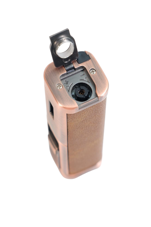 TR9530,Parmida 3 Torch Pürmüz Sehpalı Gövdesi Deri Bronz Metal Puro Çakmağı