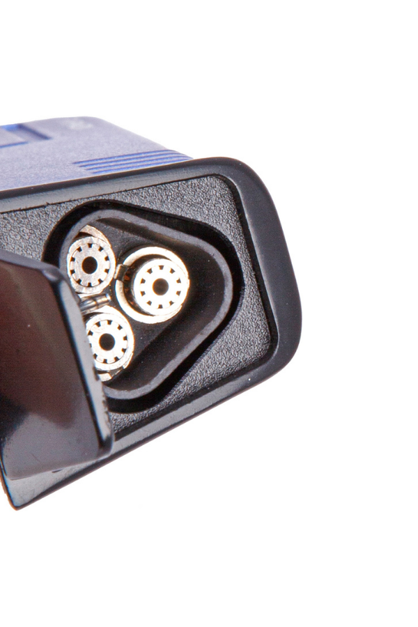 TR7861,Parmida 3 Torch Pürmüz Mor-Siyah Metal Puro Çakmağı