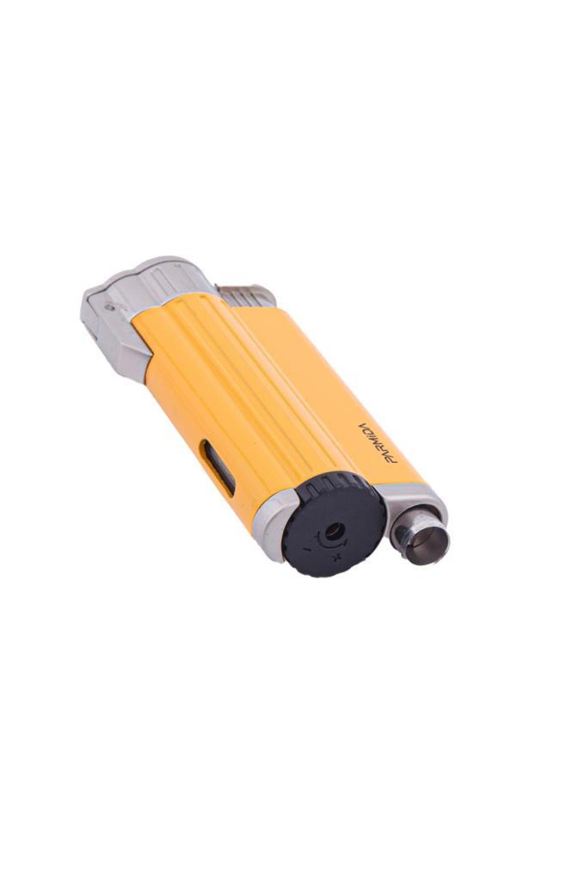 TR5825,Parmida 3 Torch Sarı-Gümüş Puro Çakmağı