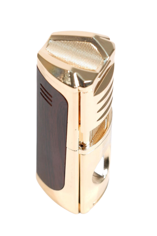 TR9525,Parmida 3 Torch Pürmüz Kesici & Delicili Gold Metal Puro Çakmağı