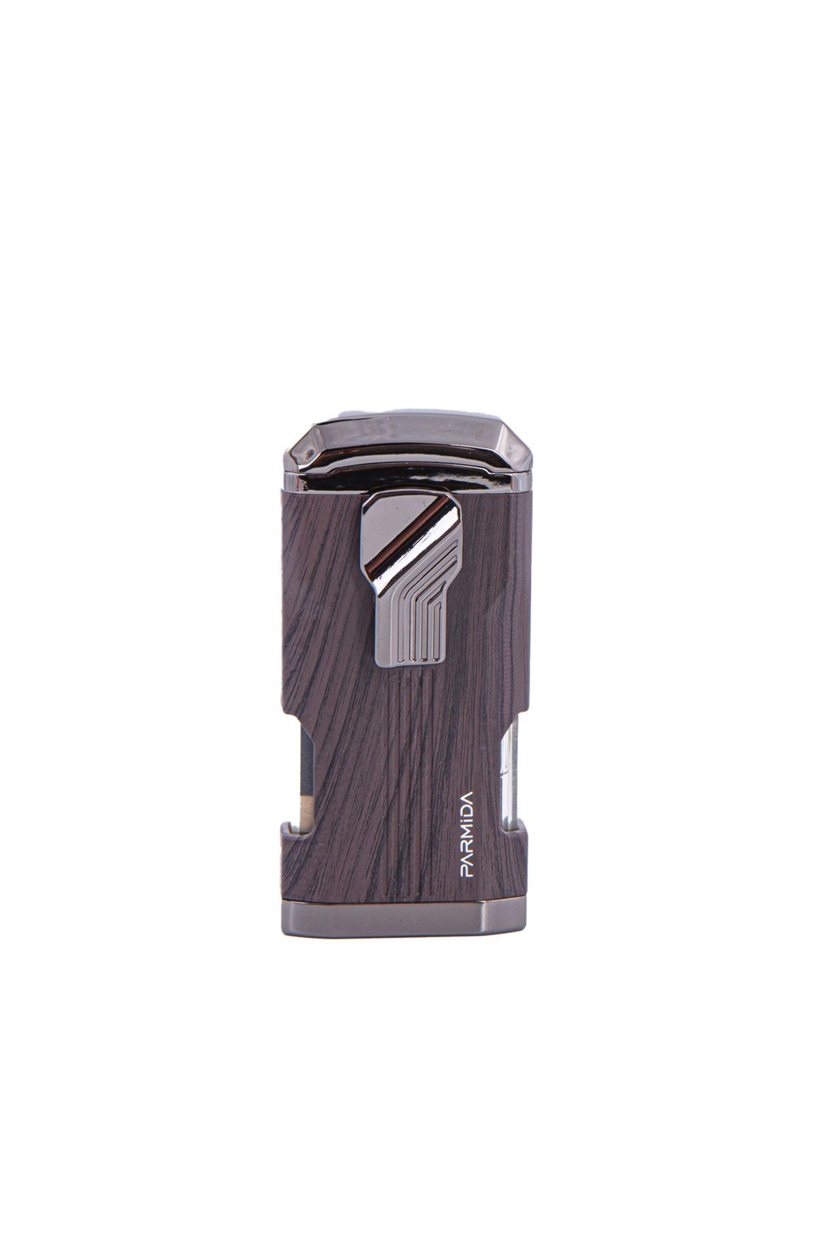 TR4659,Parmida Üç Torch Koyu Ahşap Desenli Puro Çakmağı