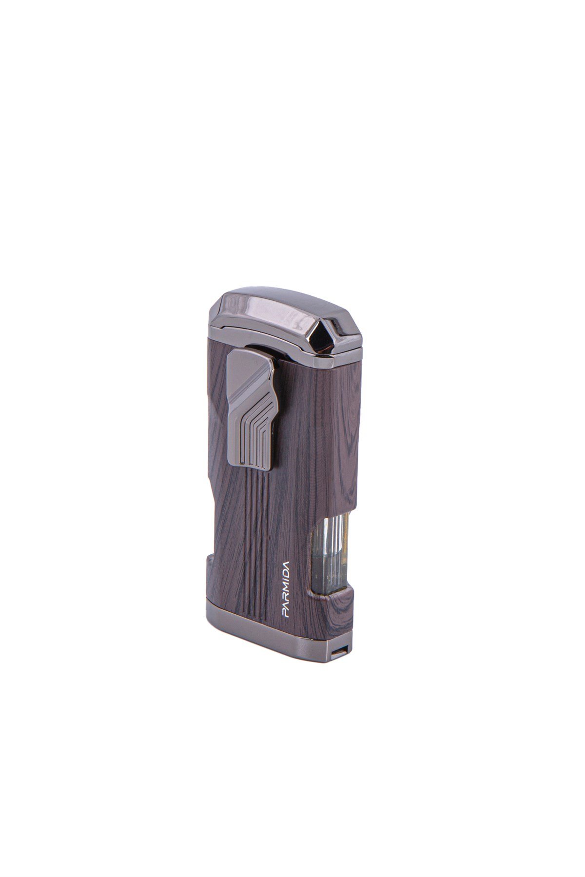 TR4659,Parmida Üç Torch Koyu Ahşap Desenli Puro Çakmağı