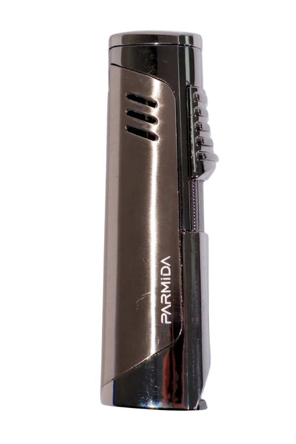 TR10036,Parmida Üç Torch Pürmüz Gunmetal Delicili Metal Puro Çakmağı