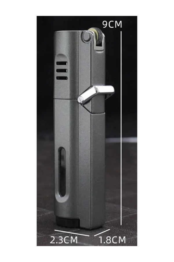 TR8586,PremiumQuality Parlak Gunmetal 3 Torch Pürmüz Metal Puro Çakmağı