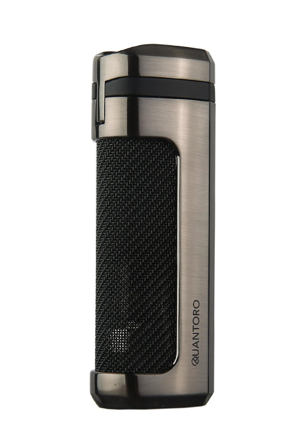 TRZ1039,Quantoro 3 Torch Pürmüz Siyah-Gunmetal Metal Puro Çakmağı