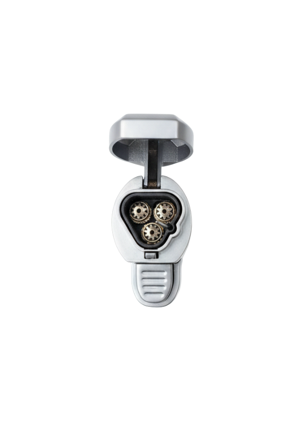 TRZ1024,Quantoro 3 Torch Pürmüz Gümüş Metal Puro Çakmağı