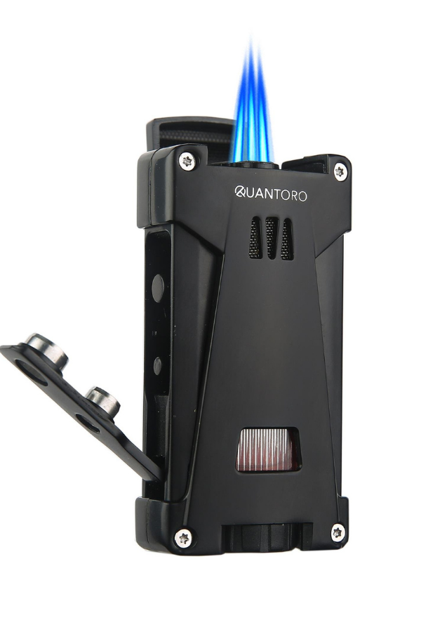 TRZ1048,Quantoro 3 Torch Pürmüz Siyah Metal Puro Çakmağı