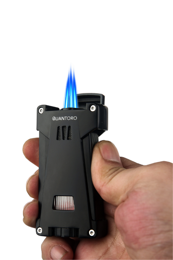 TRZ1048,Quantoro 3 Torch Pürmüz Siyah Metal Puro Çakmağı