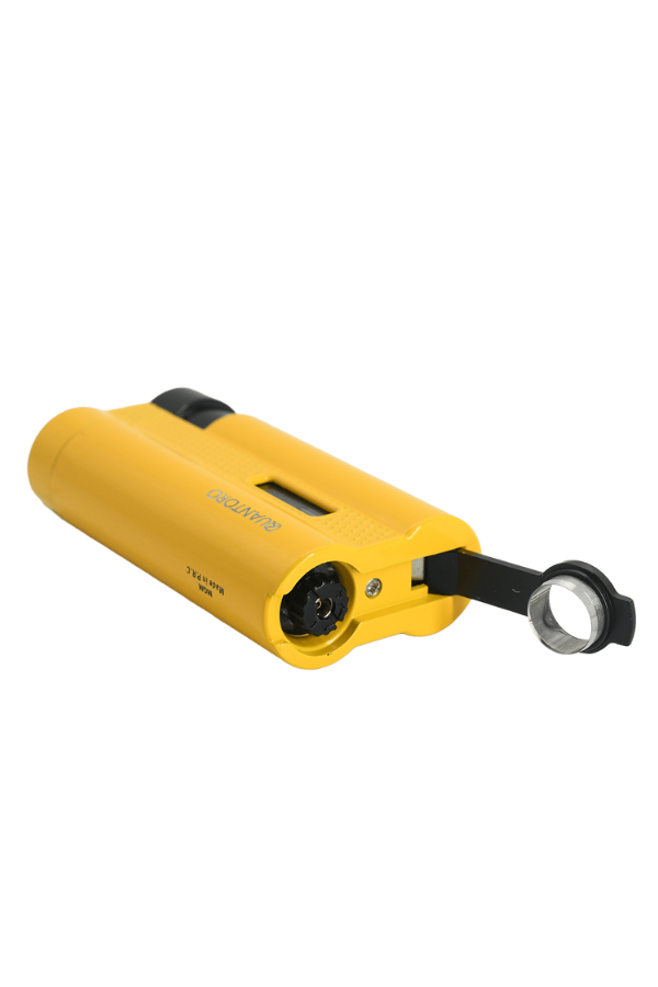 TRZ1015,Quantoro 3 Torch Pürmüz Sarı-Siyah Metal Puro Çakmağı