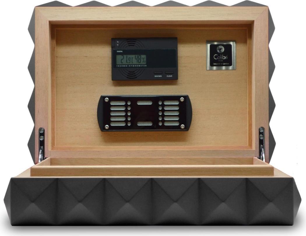 CLB-QSR-1,Colibri Quasar Çakmak Kesici Humidor Siyah Üçlü Puro Seti