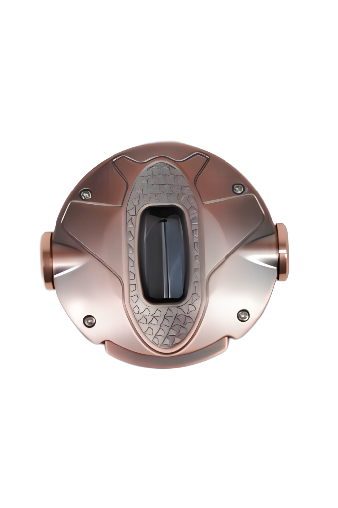 TR9084,Parmida Bronz İşlemeli Çark Mekanizmalı V-Cut Puro Makası Kesici