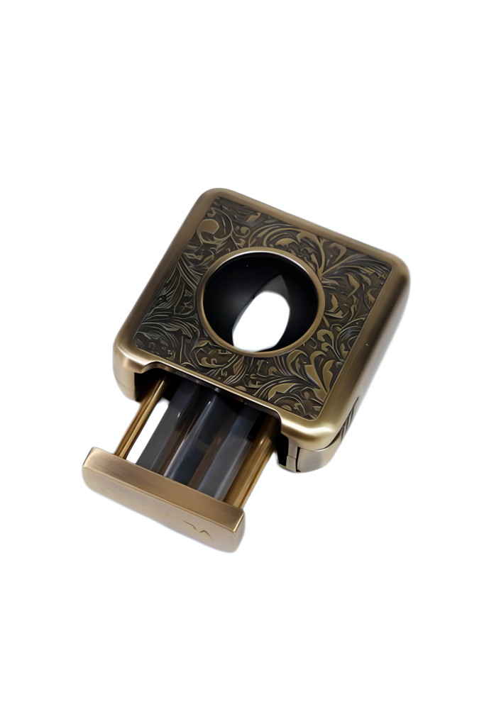 TR9081,Parmida Gold İşlemeli V-Cut Puro Makası Kesici