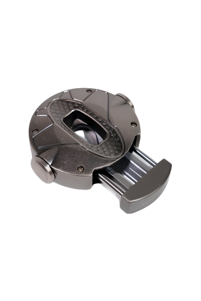 TR9085,Parmida Gümüş İşlemeli Çark Mekanizmalı V-Cut Puro Makası Kesici