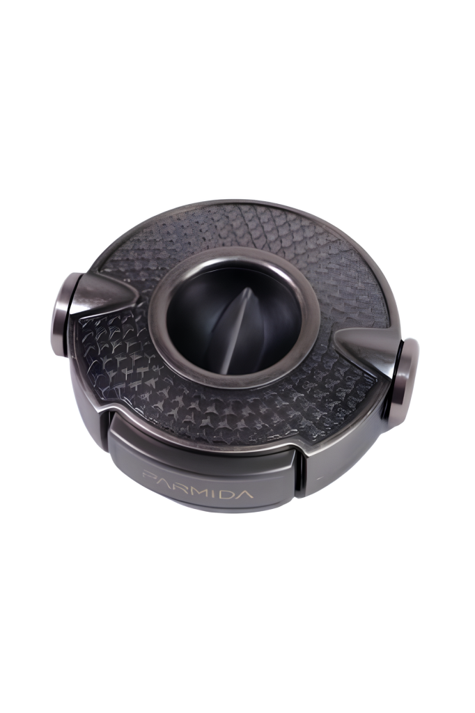 TR9085,Parmida Gümüş İşlemeli Çark Mekanizmalı V-Cut Puro Makası Kesici