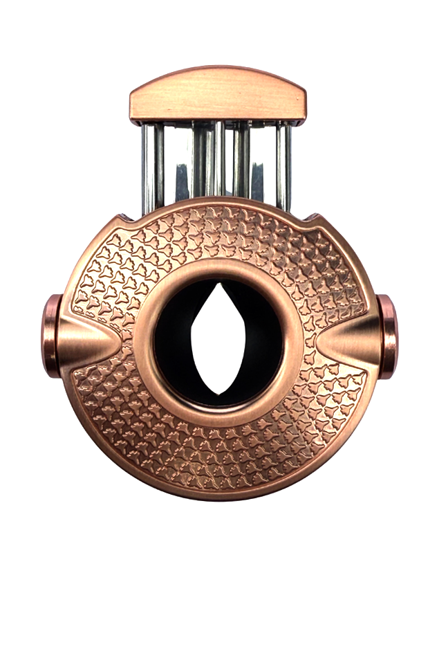 TR9083,Parmida Rose Gold İşlemeli Çark Mekanizmalı V-Cut Puro Makası Kesici