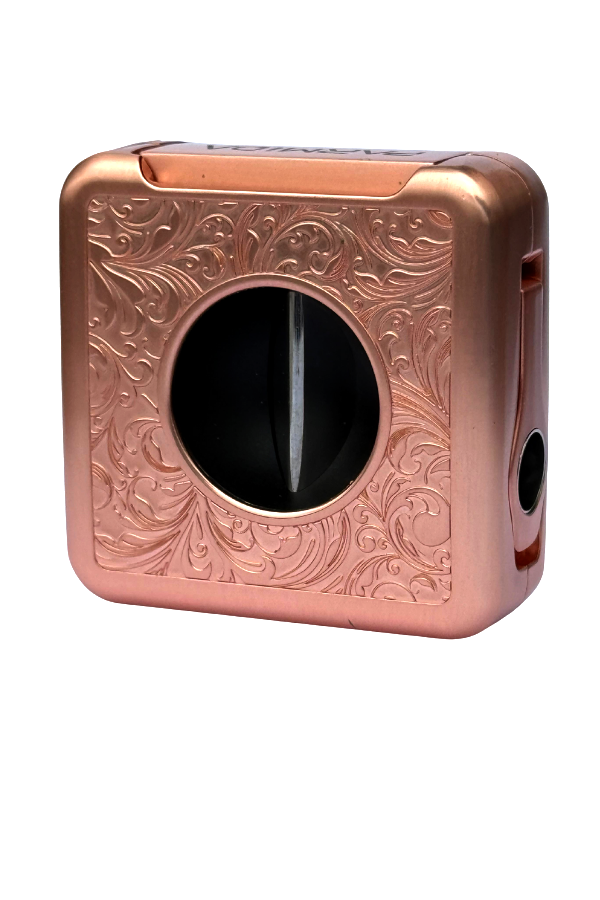 TR9082,Parmida Rose Gold İşlemeli V-Cut Puro Makası Kesici