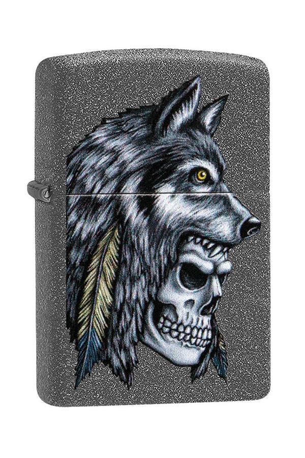 TR6788,Zippo Çakmak 29863-069953 Wolf Skull Feather Design