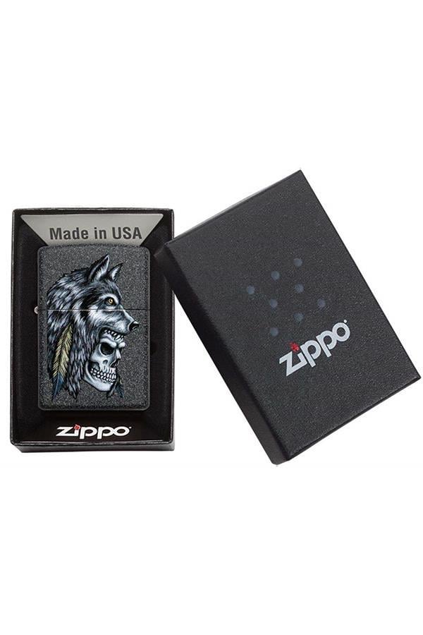 TR6788,Zippo Çakmak 29863-069953 Wolf Skull Feather Design