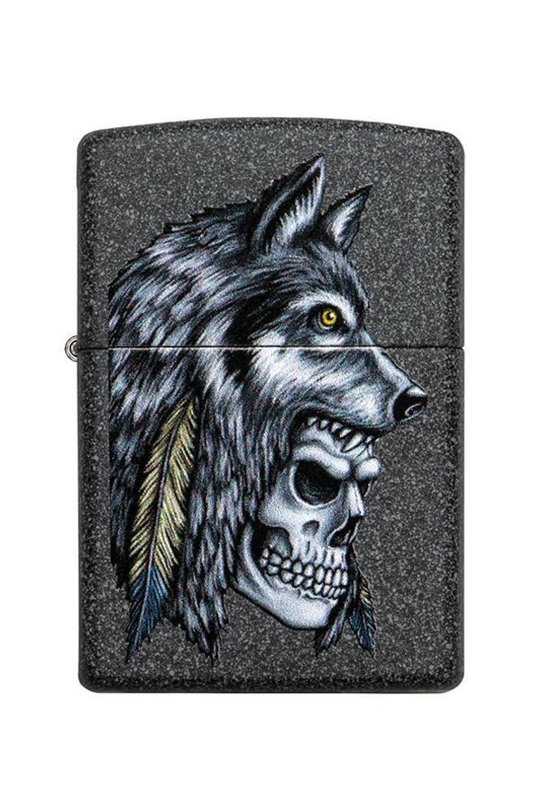 TR6788,Zippo Çakmak 29863-069953 Wolf Skull Feather Design