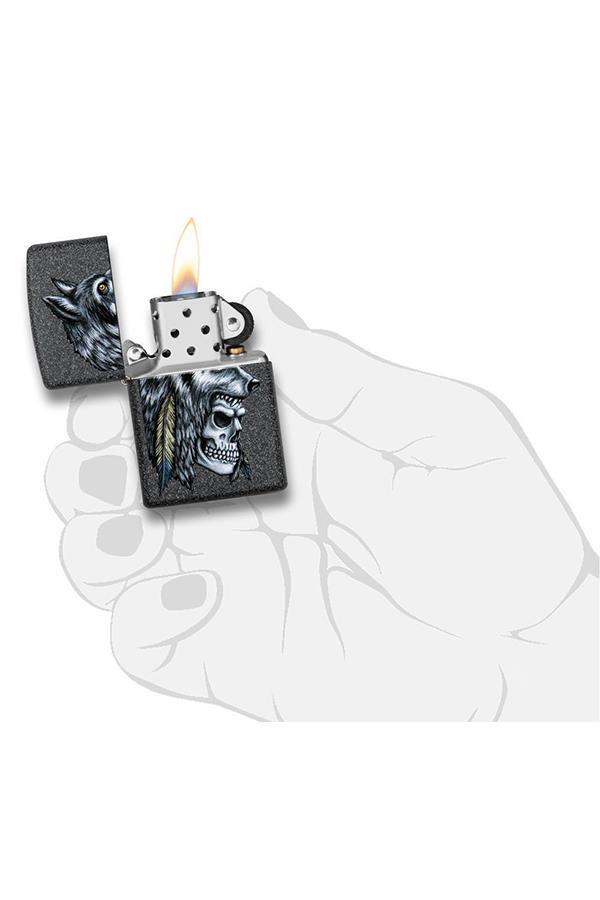 TR6788,Zippo Çakmak 29863-069953 Wolf Skull Feather Design