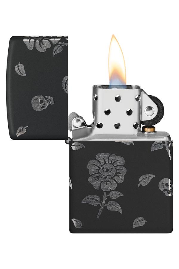 TR7420,Zippo Çakmak 48931-111811 218C Flower Skulls Design