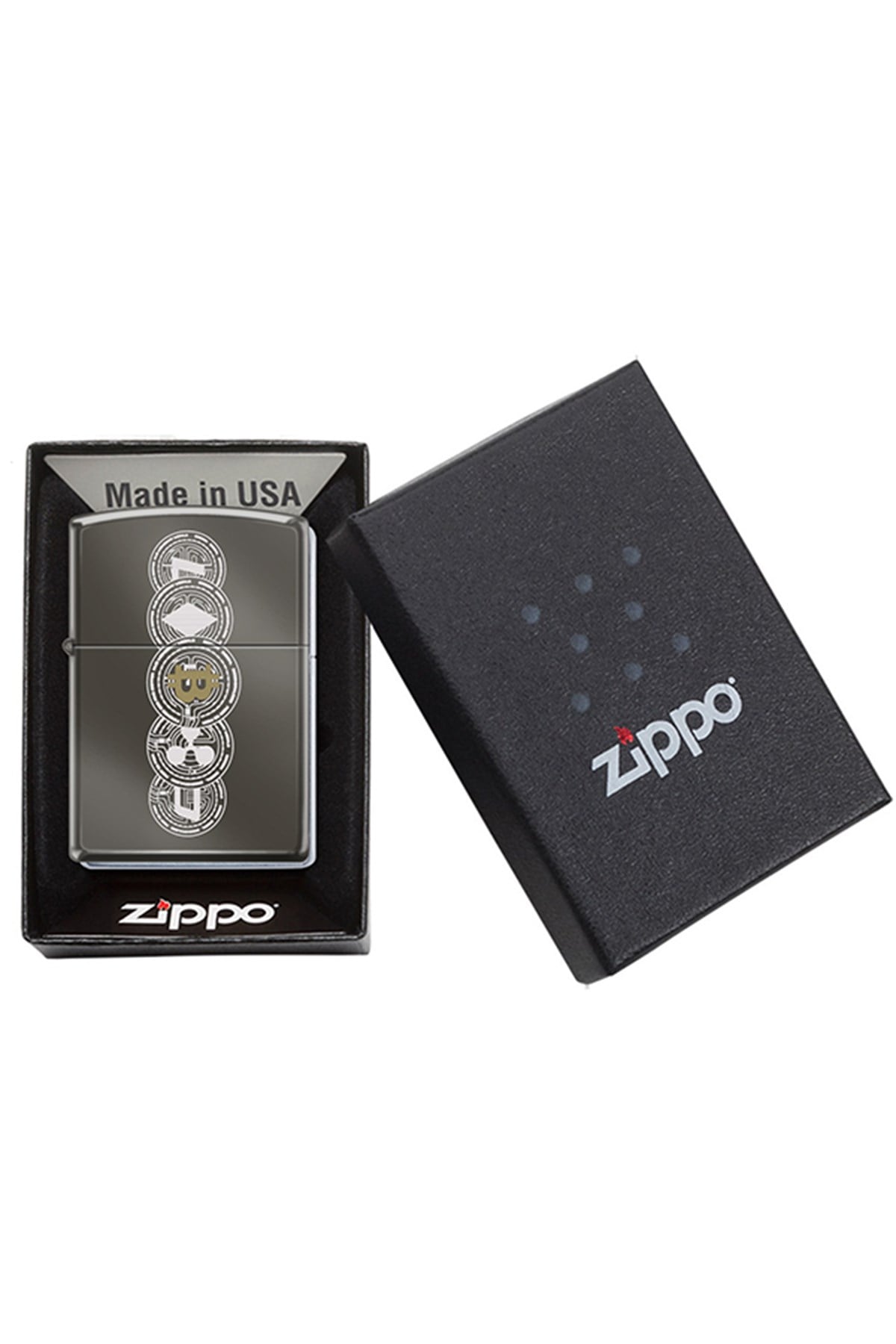 TR4377,Zippo Çakmak 150-088009 Bit Coin Design