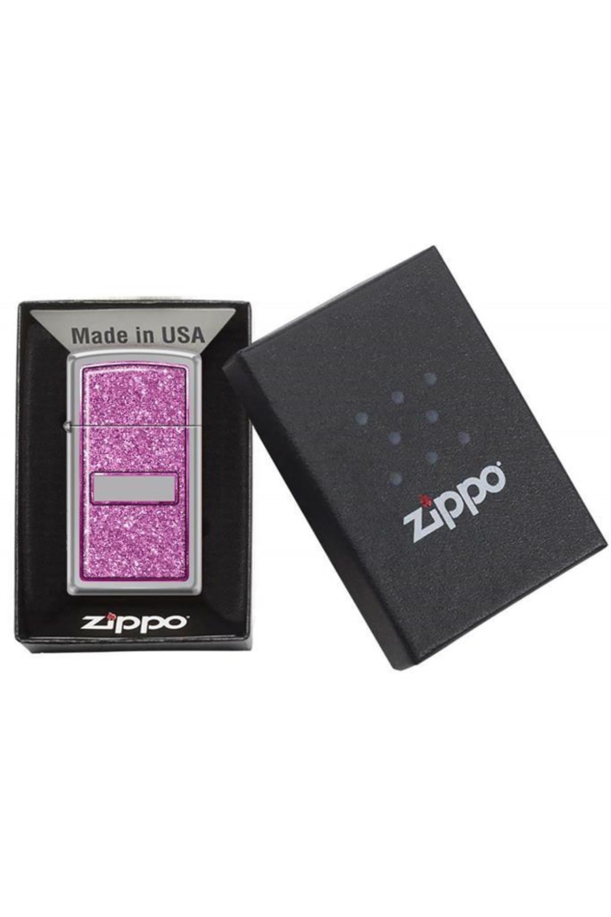 TR6227,Zippo Çakmak 1610-106488 Pink Glitter Panel Design
