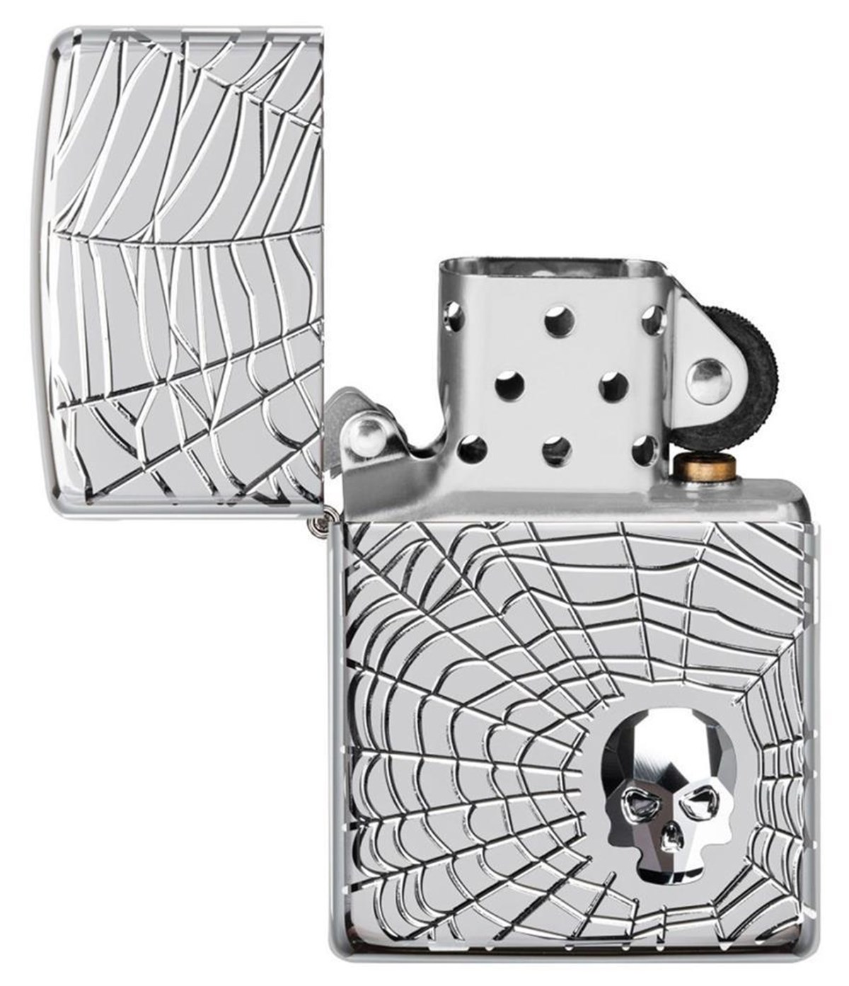 TR4017,Zippo Çakmak 167 Spider Web Skull Design 29931-075211