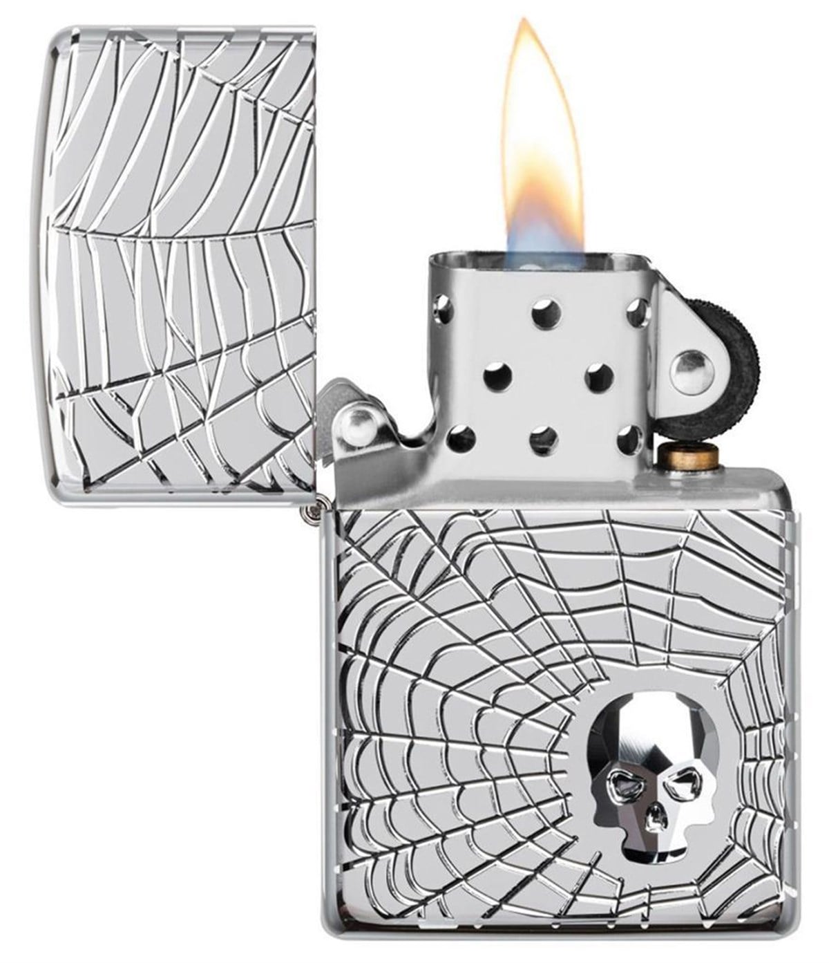 TR4017,Zippo Çakmak 167 Spider Web Skull Design 29931-075211