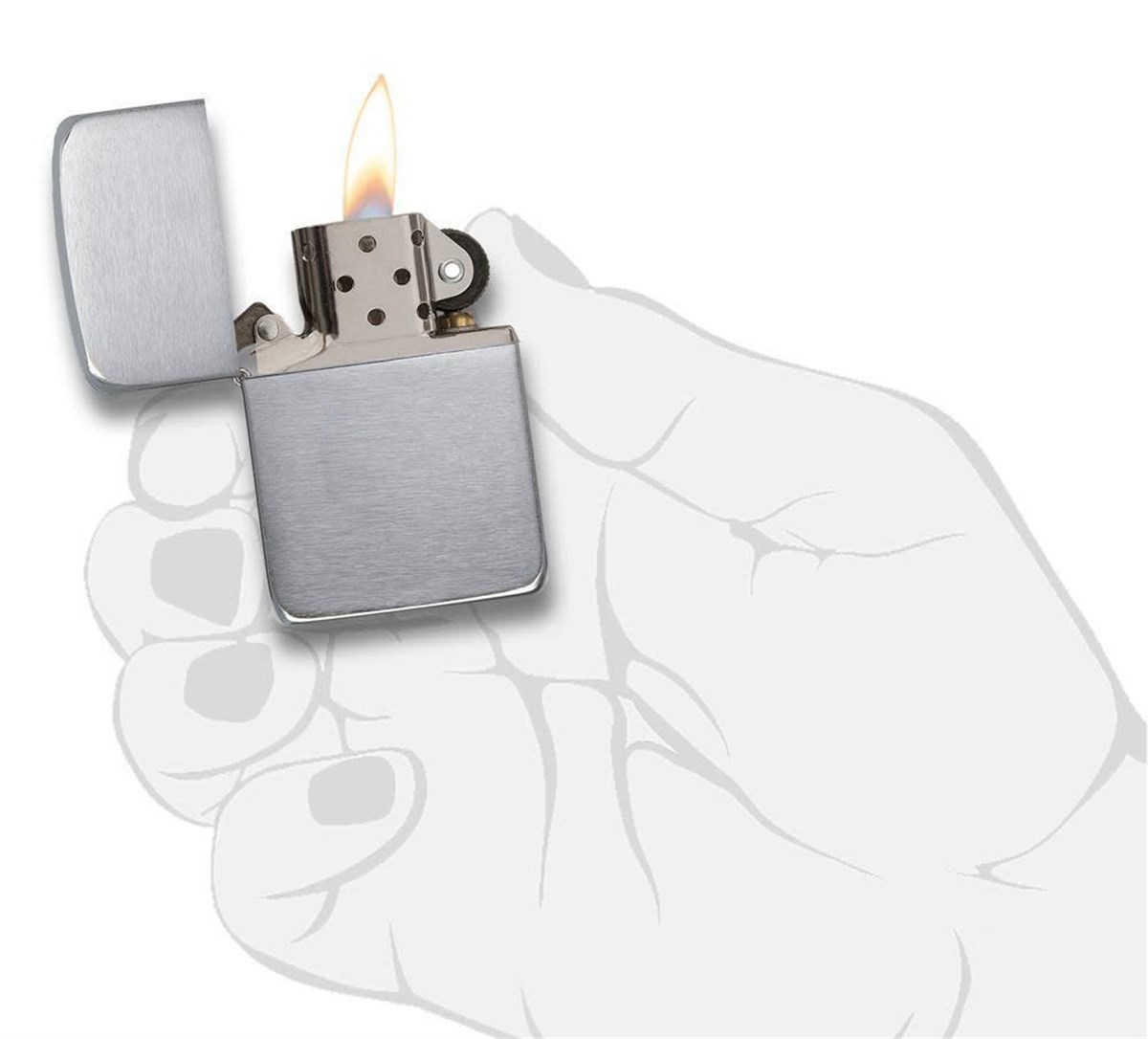 TR3744,Zippo Çakmak 1941 Brush Chrome 1941-000934
