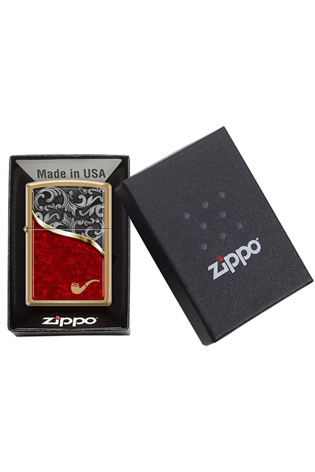 TR4424,Zippo Çakmak 204B-096351 Black And Gray Venetian