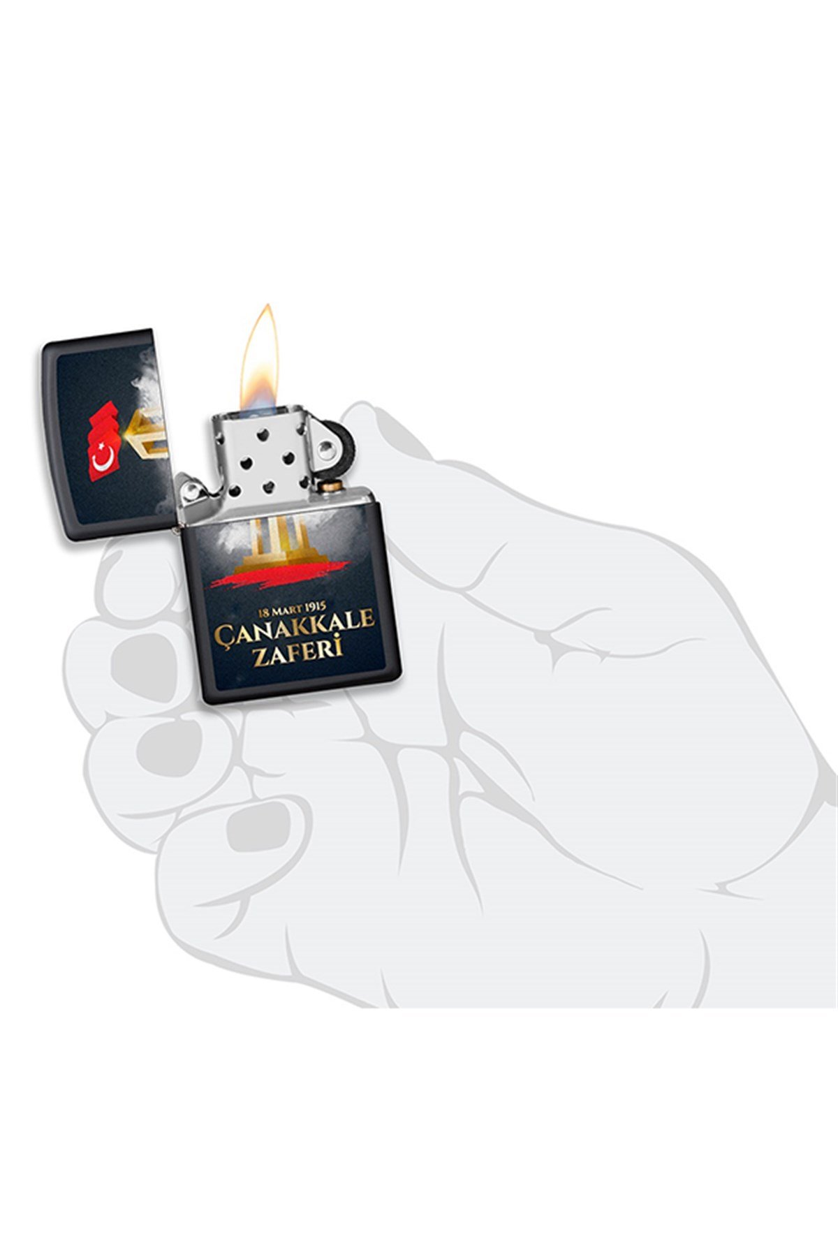 TR4419,Zippo Çakmak 218-083738 Victory of Canakkale Design