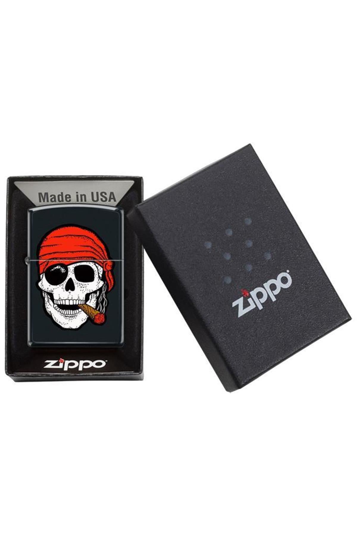 TR5330,Zippo Çakmak 218-102064 Skull With Cigar