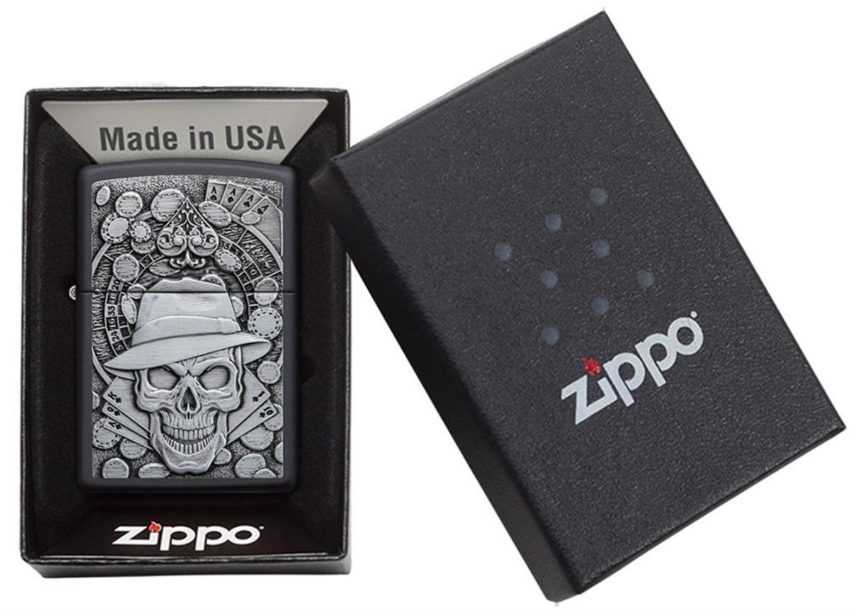 TR3235,Zippo Çakmak 218 Gambling Skull 49183-078935