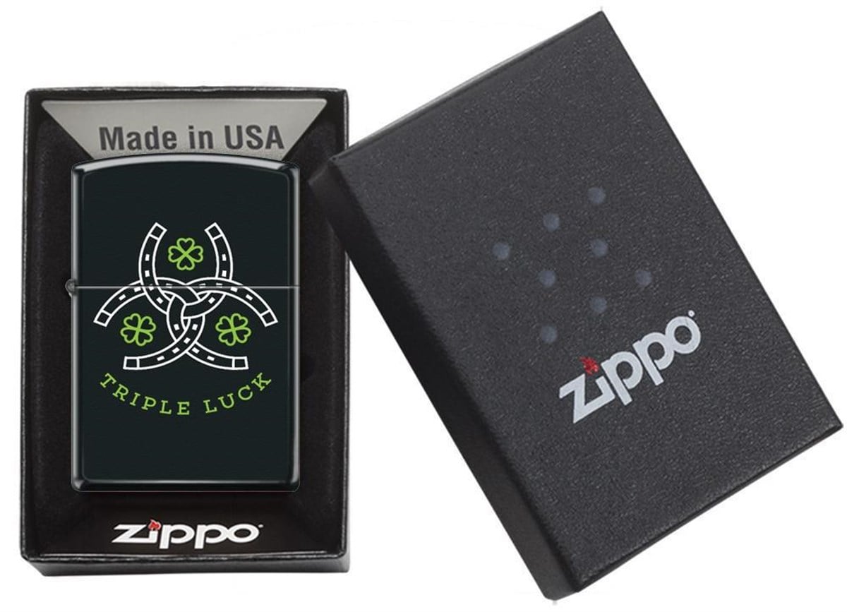 TR3302,Zippo Çakmak 218 Triple Luck Design 218-079806