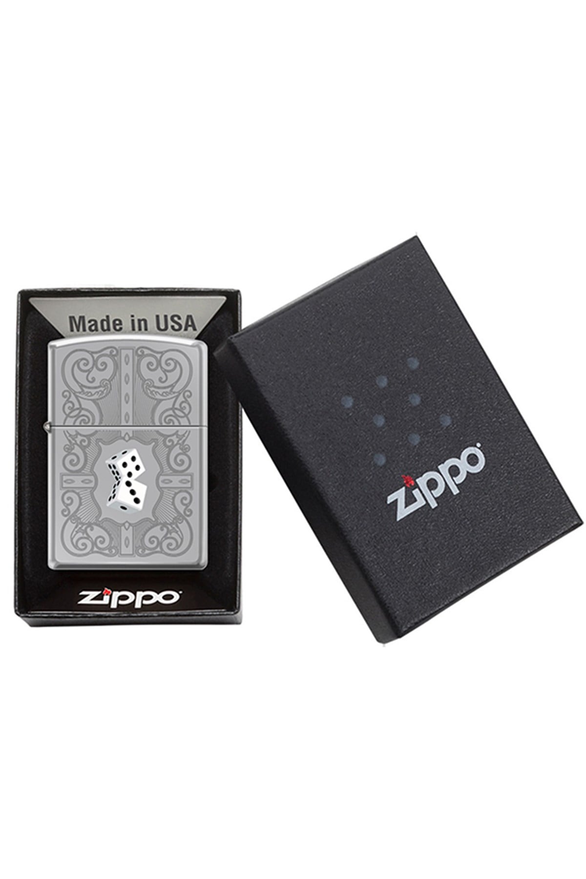 TR4375,Zippo Çakmak 250-096160 Dazzling Dice In White
