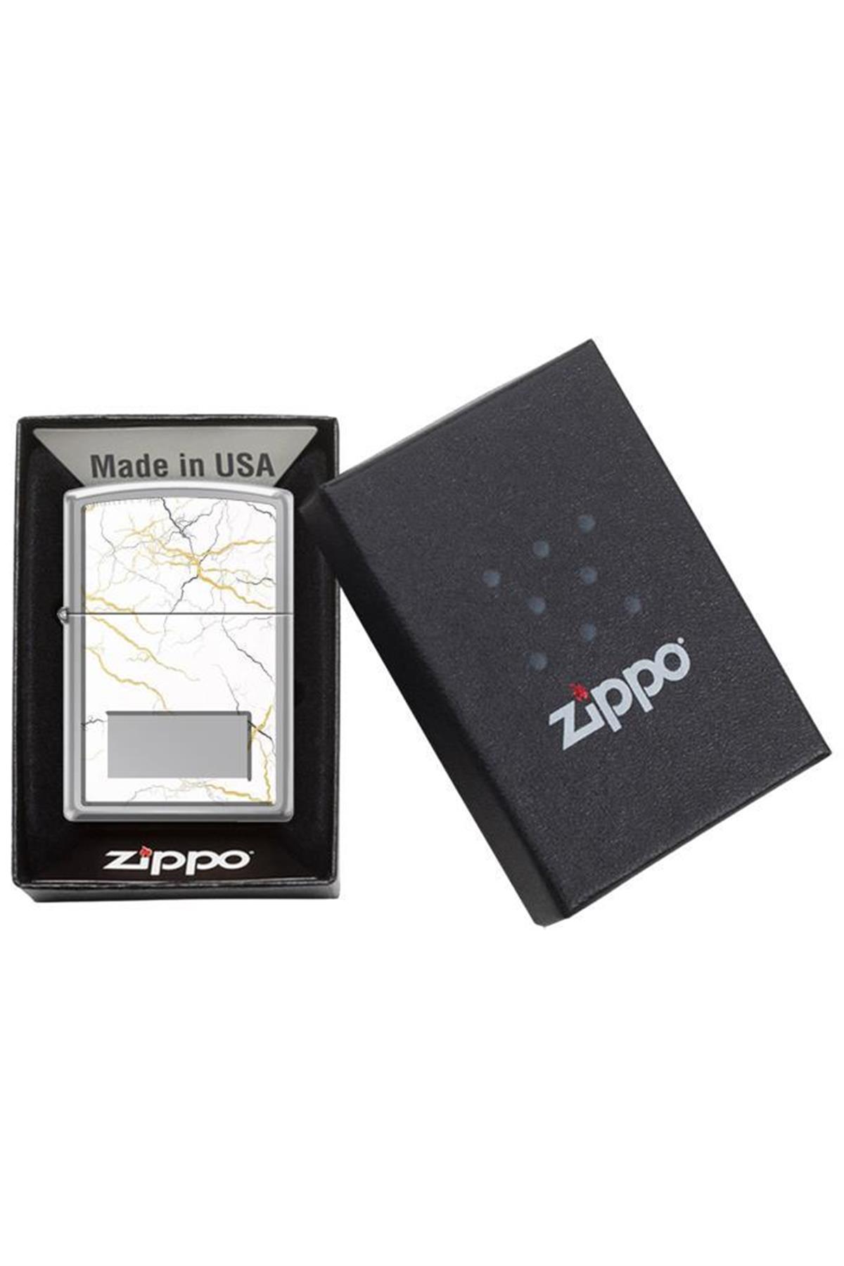 TR6289,Zippo Çakmak 250-107351 Chrome Marble Panel Design 2
