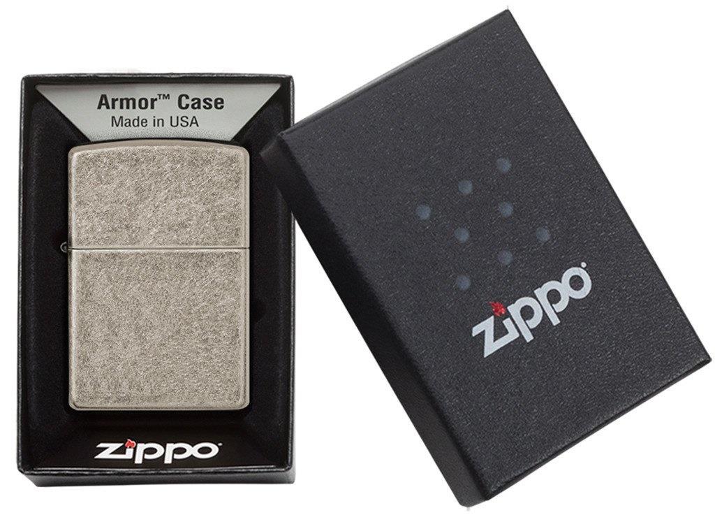 TR8554,Zippo Çakmak 28973 Armor Antq Slvr Plt 28973-000003