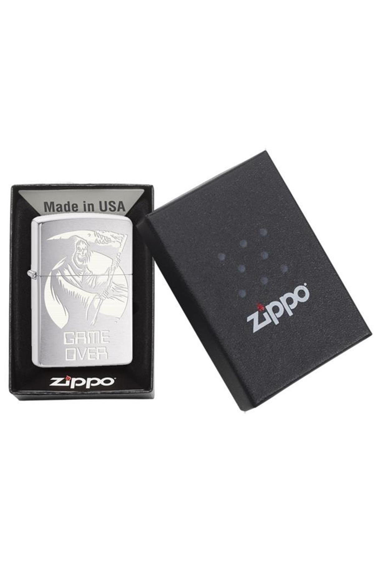 TR5435,Zippo Çakmak 29696-064989 200 Pf18 Skull Game Over Design