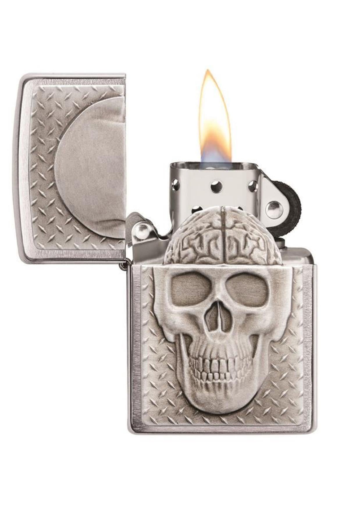 TR5386,Zippo Çakmak 29818-069123 200 Skull With Brain Surprise