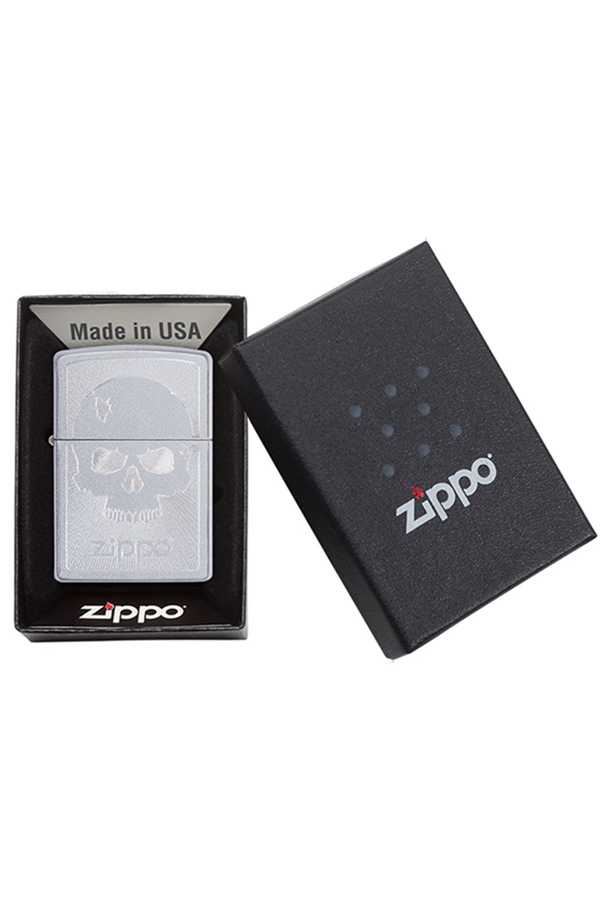 TR4409,Zippo Çakmak 29858-069952 Skull With Lines 1