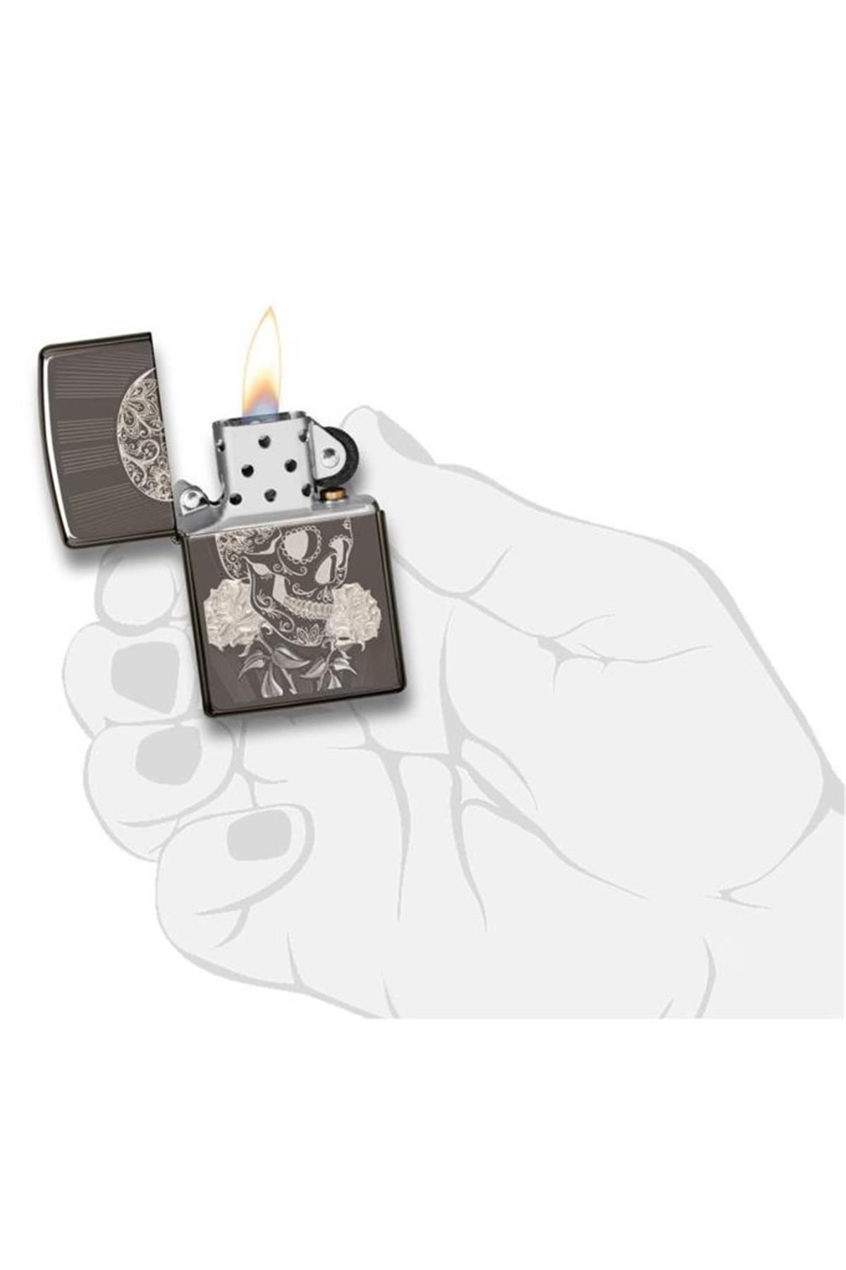 TR6175,Zippo Çakmak 29883-069967 Fancy Skull Design