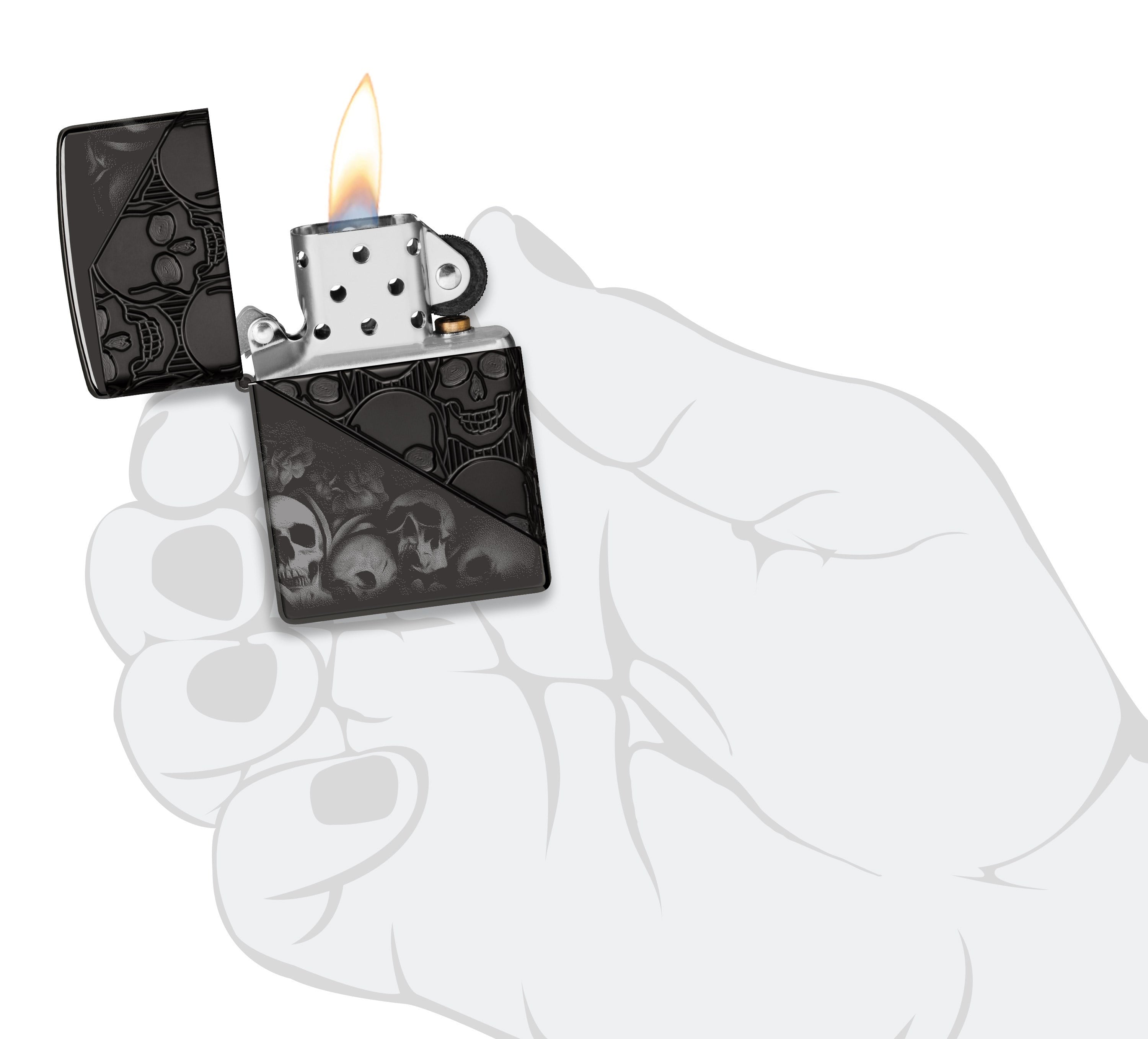 ZP1001,Zippo Çakmak 46362 Skulls Design 46751-119955