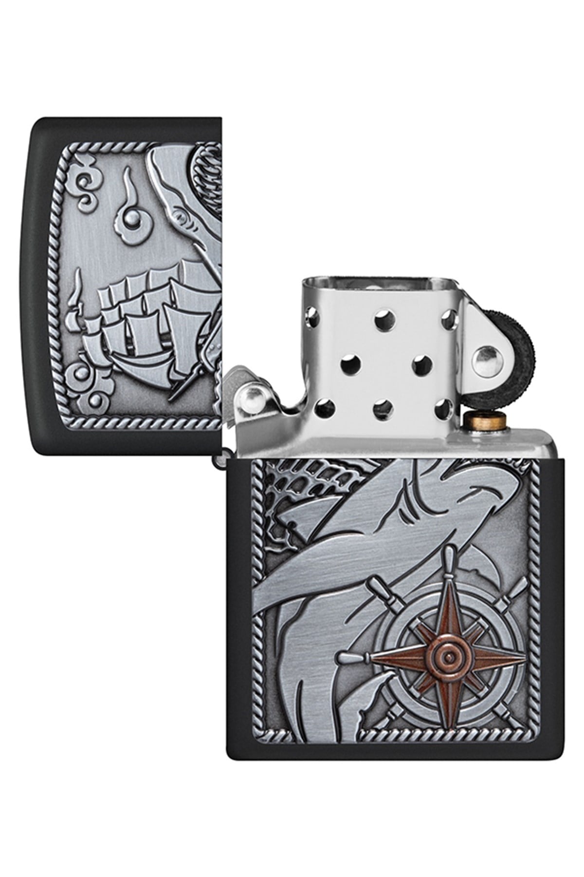 TR4859,Zippo Çakmak 48120 Shark Ship Emblem