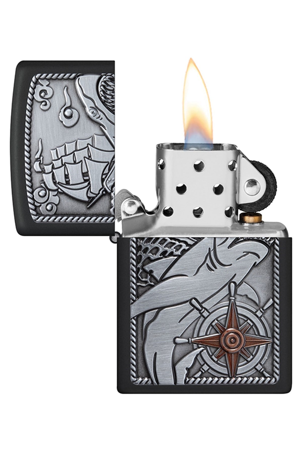 TR4859,Zippo Çakmak 48120 Shark Ship Emblem