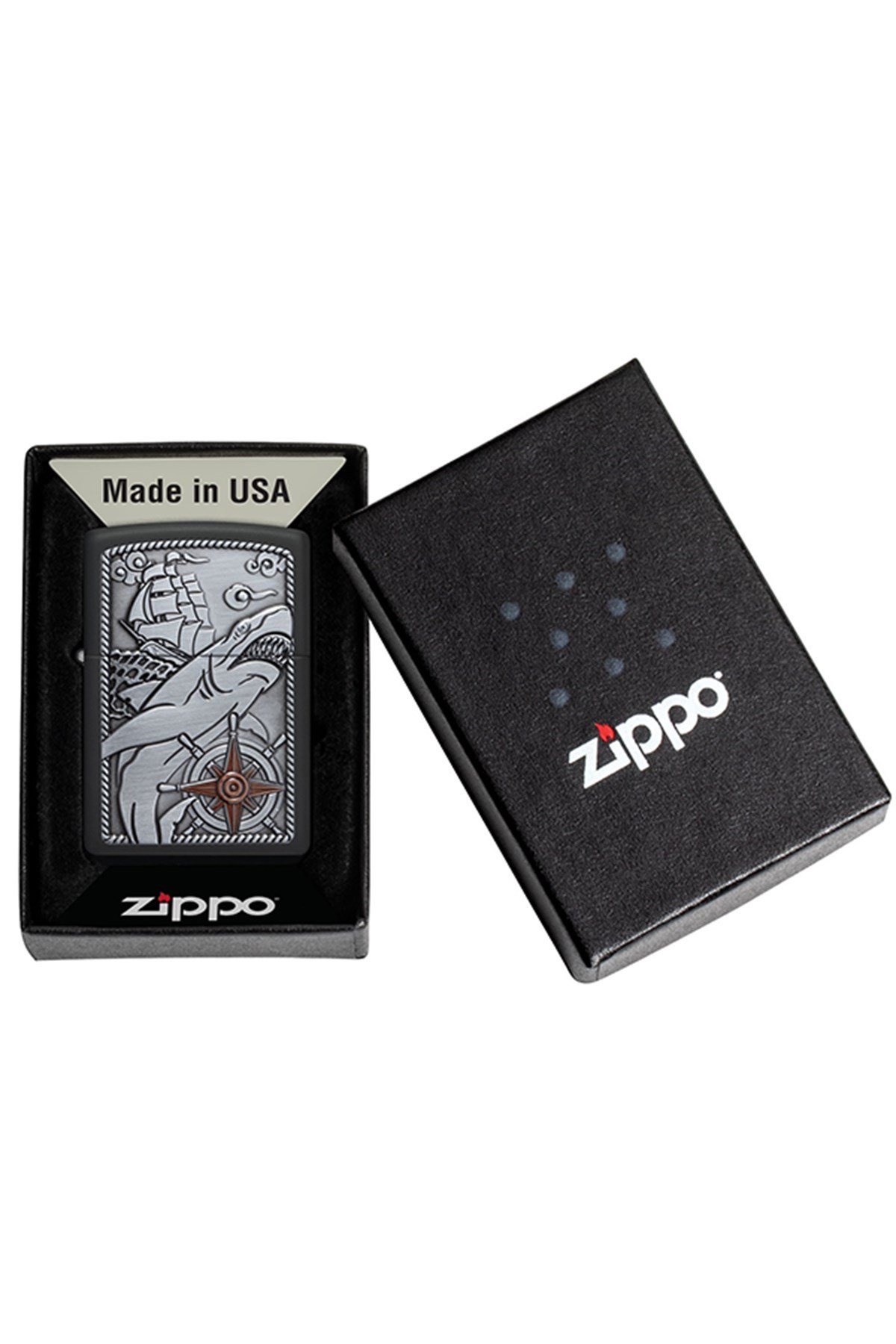 TR4859,Zippo Çakmak 48120 Shark Ship Emblem