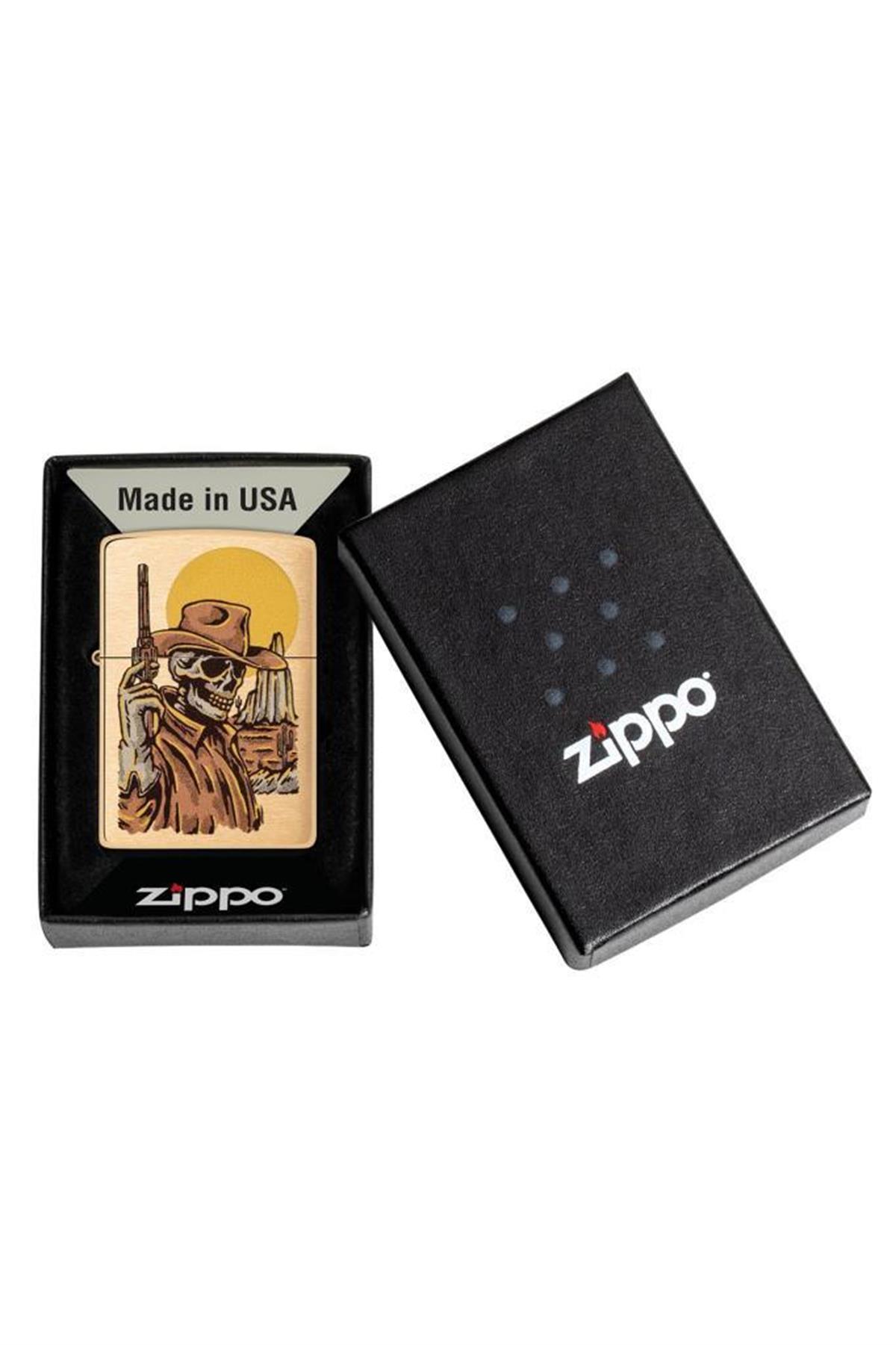 TR5322,Zippo Çakmak 48519-103458 204B Cowboy Skull Design