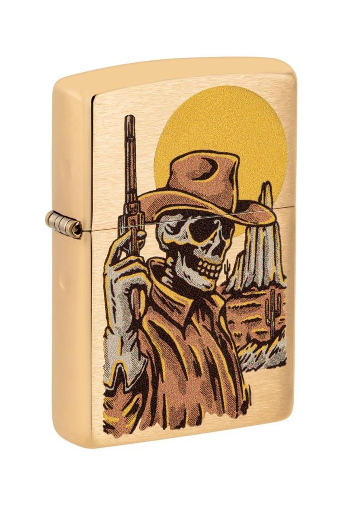 TR5322,Zippo Çakmak 48519-103458 204B Cowboy Skull Design