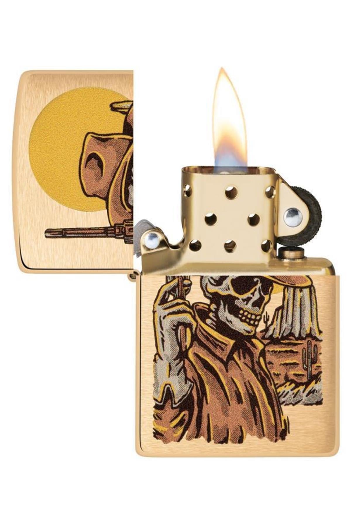 TR5322,Zippo Çakmak 48519-103458 204B Cowboy Skull Design